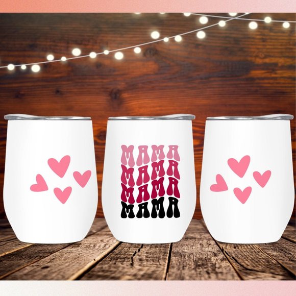 Stemless Wine Glass Tumbler Travel Mug with Lid - Picture 1 of 2